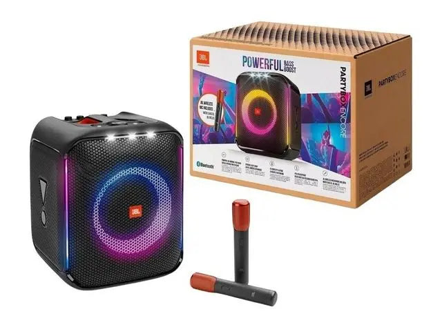 Caixa de Som Portátil JBL Party Box Encore 2 Bluetooth + 2 Microfone - Preto